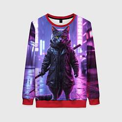 Женский свитшот Котик с катаной