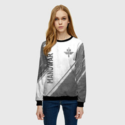 Свитшот женский Manowar - white gradient вертикально, цвет: 3D-черный — фото 2