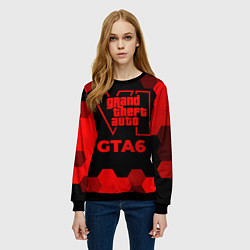 Свитшот женский GTA6 - red gradient, цвет: 3D-черный — фото 2
