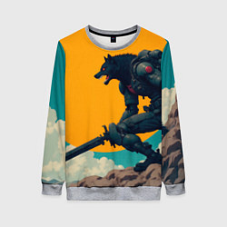 Женский свитшот Киберчеловек-волк