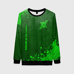 Свитшот женский Darling in the FranXX - green gradient вертикально, цвет: 3D-черный