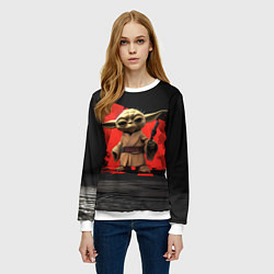 Свитшот женский Меленький Йода, цвет: 3D-белый — фото 2