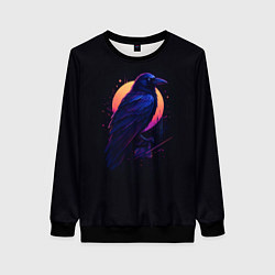 Женский свитшот Неоновый ворон