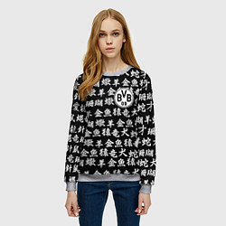 Свитшот женский Borussia японские символы, цвет: 3D-меланж — фото 2