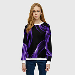 Свитшот женский Purple abstraction, цвет: 3D-белый — фото 2