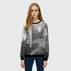 Свитшот женский Death Stranding - grey gradient вертикально, цвет: 3D-черный — фото 2