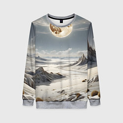 Свитшот женский Луна и горы, цвет: 3D-меланж