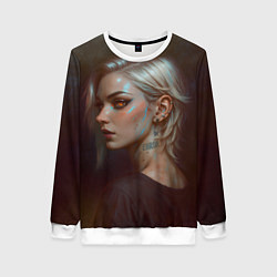 Свитшот женский Девушка Error, цвет: 3D-белый