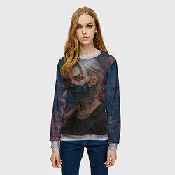 Свитшот женский Мужчина в маске, цвет: 3D-меланж — фото 2