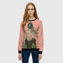 Свитшот женский Палач рока с кроликом, цвет: 3D-черный — фото 2