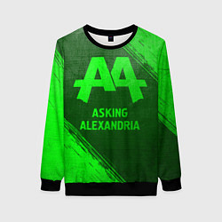 Свитшот женский Asking Alexandria - green gradient, цвет: 3D-черный