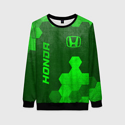 Свитшот женский Honda - green gradient вертикально, цвет: 3D-черный