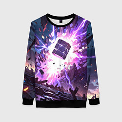 Свитшот женский Магический куб, цвет: 3D-черный
