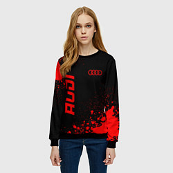 Свитшот женский Audi - red gradient вертикально, цвет: 3D-черный — фото 2
