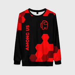 Свитшот женский Among Us - red gradient вертикально, цвет: 3D-черный