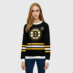 Свитшот женский Бостон Брюинз хоккей, цвет: 3D-белый — фото 2