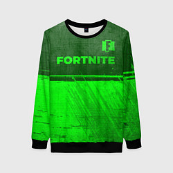 Женский свитшот Fortnite - green gradient посередине