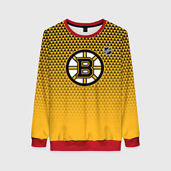 Свитшот женский Бостон Брюинз - паттерн треугольников, цвет: 3D-красный