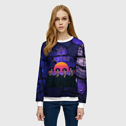 Свитшот женский Astro retro style, цвет: 3D-белый — фото 2