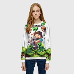 Свитшот женский World of minecraft, цвет: 3D-белый — фото 2