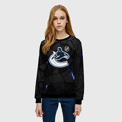 Свитшот женский Ванкувер Кэнакс - НХЛ хоккей, цвет: 3D-черный — фото 2