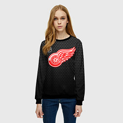 Свитшот женский Детройт Ред Уингз - черные треугольники, цвет: 3D-черный — фото 2