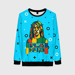 Женский свитшот Билли Айлиш из разноцветной мозаики