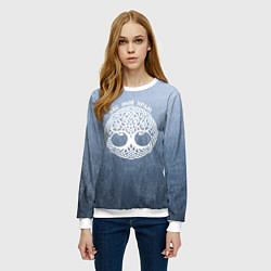 Свитшот женский Лес мой храм древо миров - кельтское тату, цвет: 3D-белый — фото 2