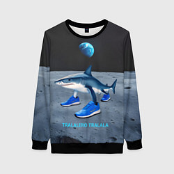 Свитшот женский Акула мем, тралалеро тралала, цвет: 3D-черный