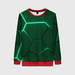 Женский свитшот Зеленые плиты с неоном