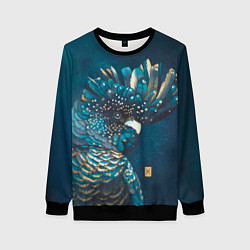 Свитшот женский Попугай акварельный - big picture, цвет: 3D-черный