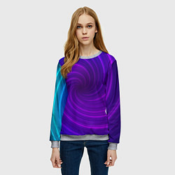 Свитшот женский Фиолетовая спираль, цвет: 3D-меланж — фото 2