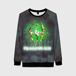 Женский свитшот Skyrim gold logo Dragonborn