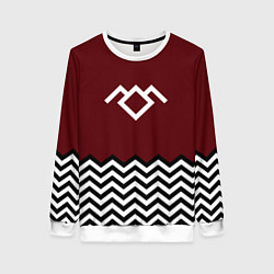 Свитшот женский Твин Пикс - лого, цвет: 3D-белый