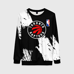 Женский свитшот Торонто Рэпторс - черно белые брызги