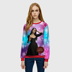 Свитшот женский Lana Del Rey закрыла глаза, цвет: 3D-красный — фото 2
