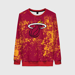 Свитшот женский Майами Хит - брызги красок, цвет: 3D-красный
