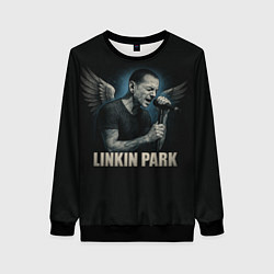 Свитшот женский Chester Bennington - Angel, цвет: 3D-черный