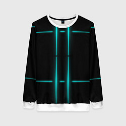 Женский свитшот Neon black light blue line