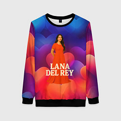 Женский свитшот Lana Del Rey на фоне сердечек
