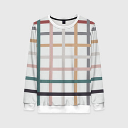 Свитшот женский Плетенка пастельная, цвет: 3D-белый