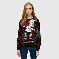 Свитшот женский Татуированный барт, цвет: 3D-черный — фото 2