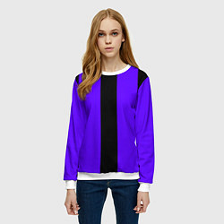 Свитшот женский Color purple black stripes, цвет: 3D-белый — фото 2