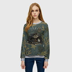 Свитшот женский ВМФ волк пехотинец, цвет: 3D-меланж — фото 2
