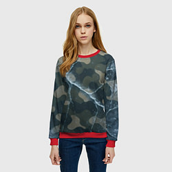 Свитшот женский Ледяной камуфляж, цвет: 3D-красный — фото 2