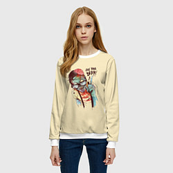 Свитшот женский Включи мозги, цвет: 3D-белый — фото 2