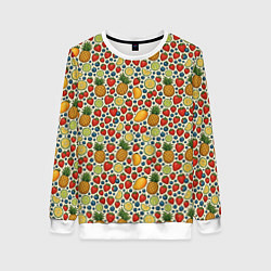 Женский свитшот Фрукты и ягоды в паттерне