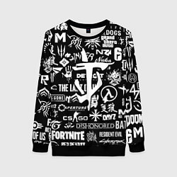 Женский свитшот Doom логотипы всех игр