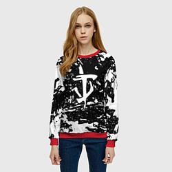 Свитшот женский Doom краски белые штрихи, цвет: 3D-красный — фото 2
