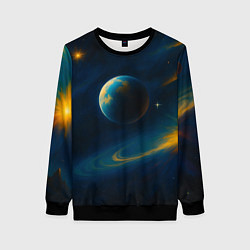 Свитшот женский Пространство Вселенной, цвет: 3D-черный